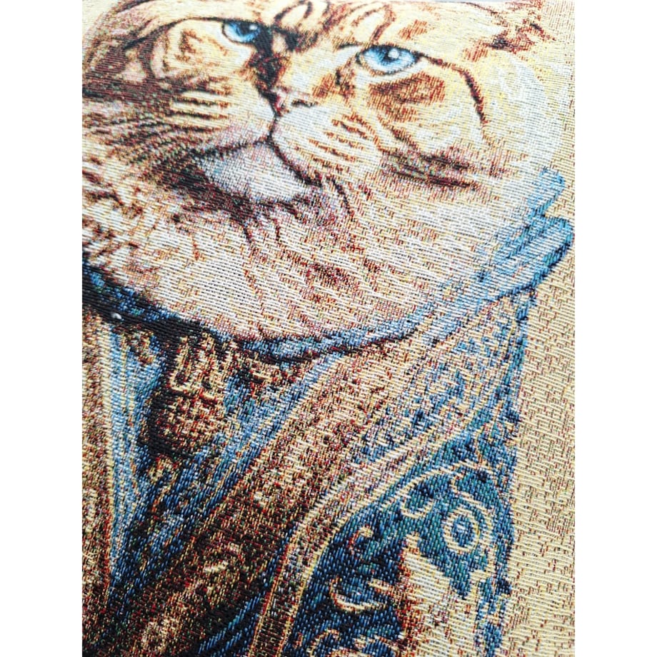 Poszewka Na Poduszkę Jasiek 45X45 Cm Żakardowa Dekoracyjna Ozobna Kot