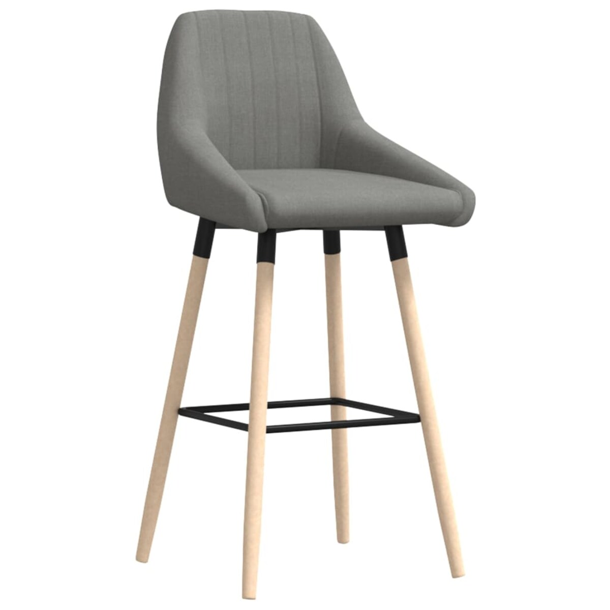 vidaXL Krzesło barowe, jasnoszare, obite tkaniną