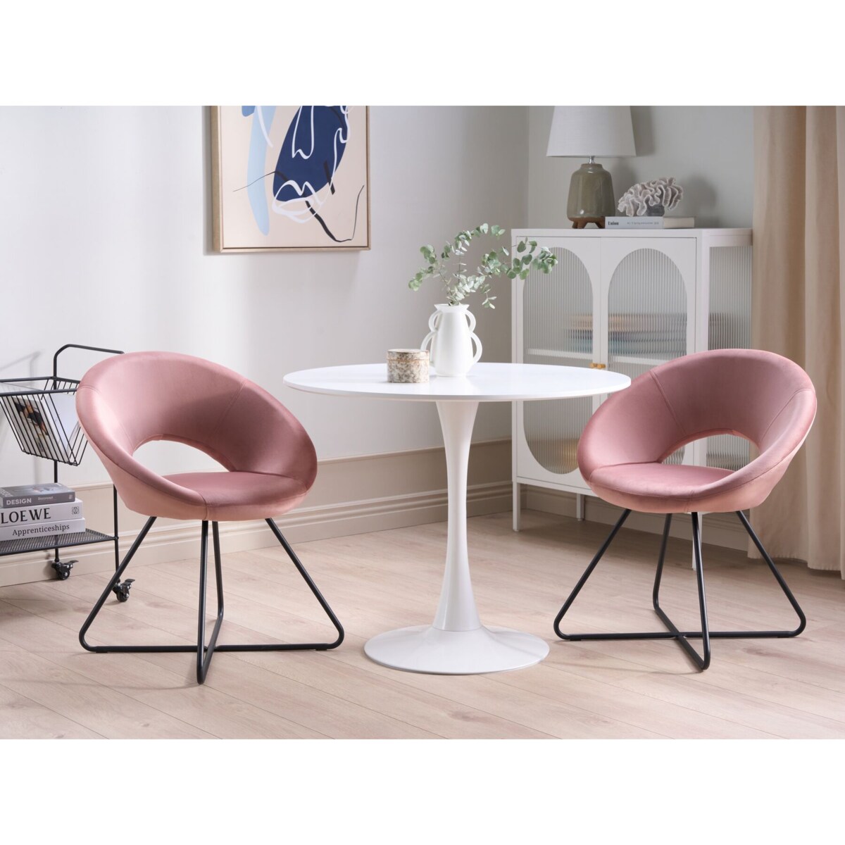 Fotel welurowy różowy RACHEL