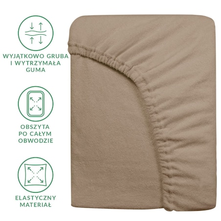 Prześcieradło frotte z gumką 160x200 kolor kakao