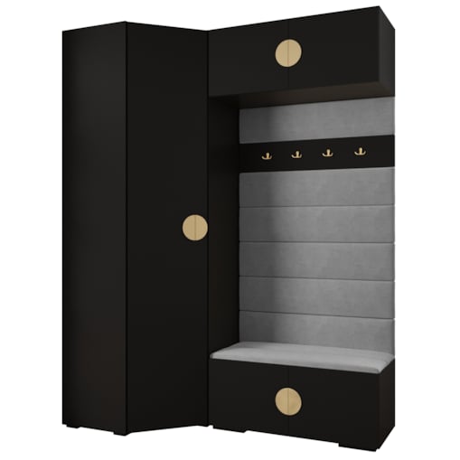 Garderoba do przedpokoju INOVA 4 Z21 czarny+złoty+manila16