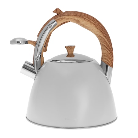 Czajnik stalowy z gwizdkiem lakierowany 3.0L biały matowy KLAUSBERG