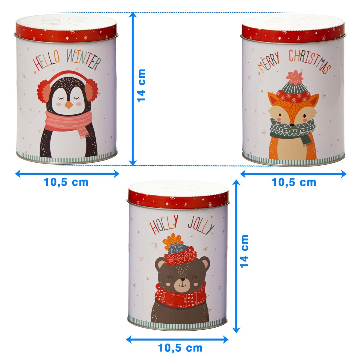 Puszka Na Pierniki Ciastka Pojemnik Zamykany 14 Cm Zestaw Metalowa Z Wieczkiem