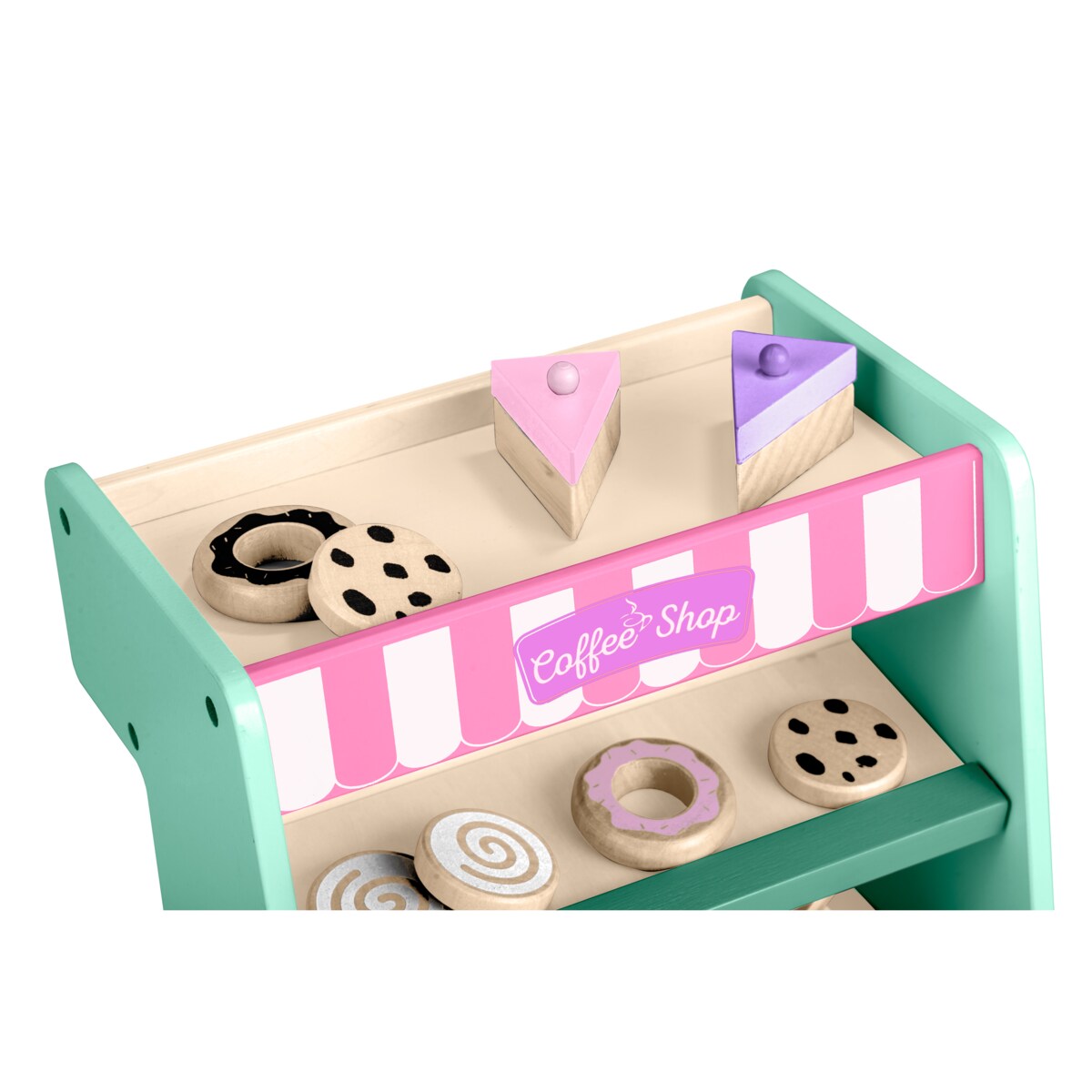 Drewniany ekspres do kawy kawiarnia cukiernia filiżanki 2w1 Ricokids miętowy