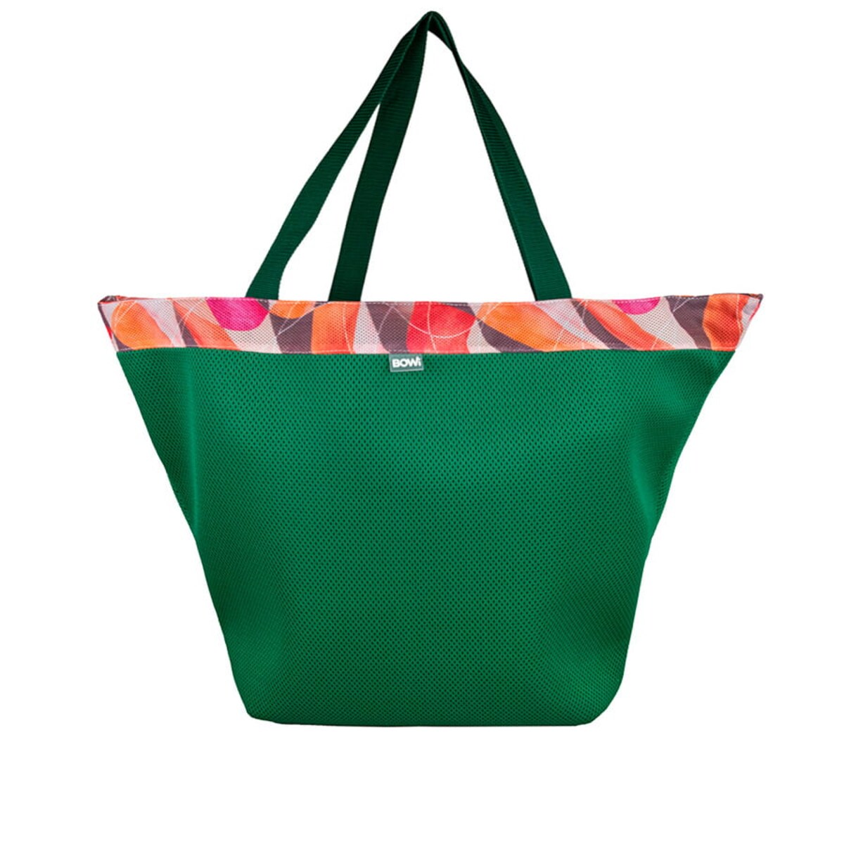 Torba na zakupy zielona-pomarańczowa ze sprzączką