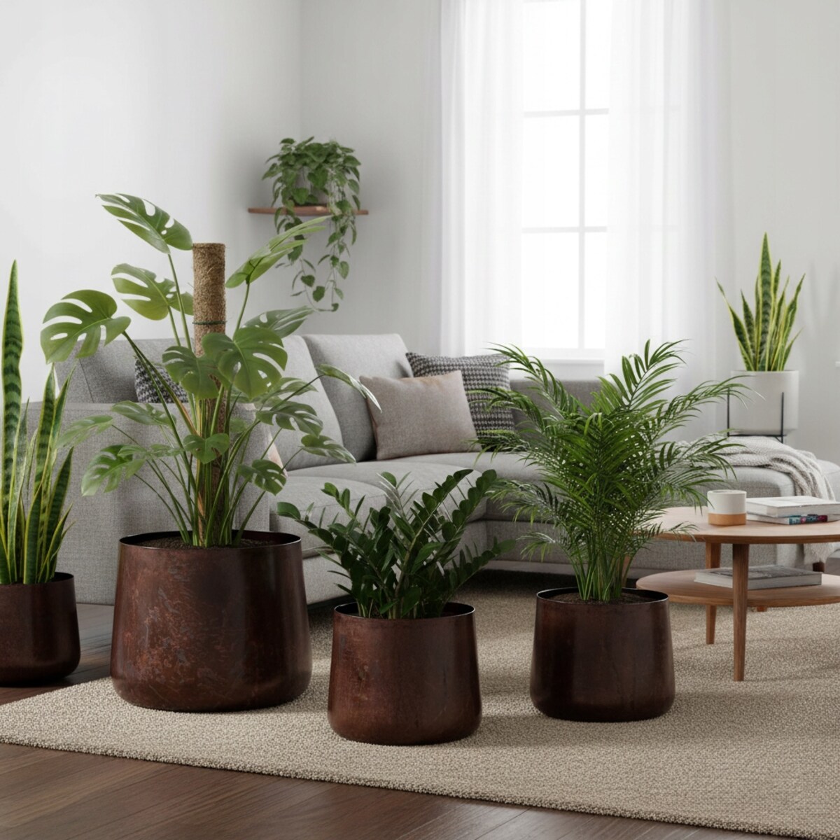 OSŁONKA NA DONICZKĘ DO PALMY PODŁOGOWA DUŻA LOFT 30cm LOFT BRĄZOWA 3 szt.