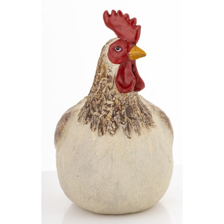 Dekoracja - kogut biało-brązowy 26x15x19 cm COQ