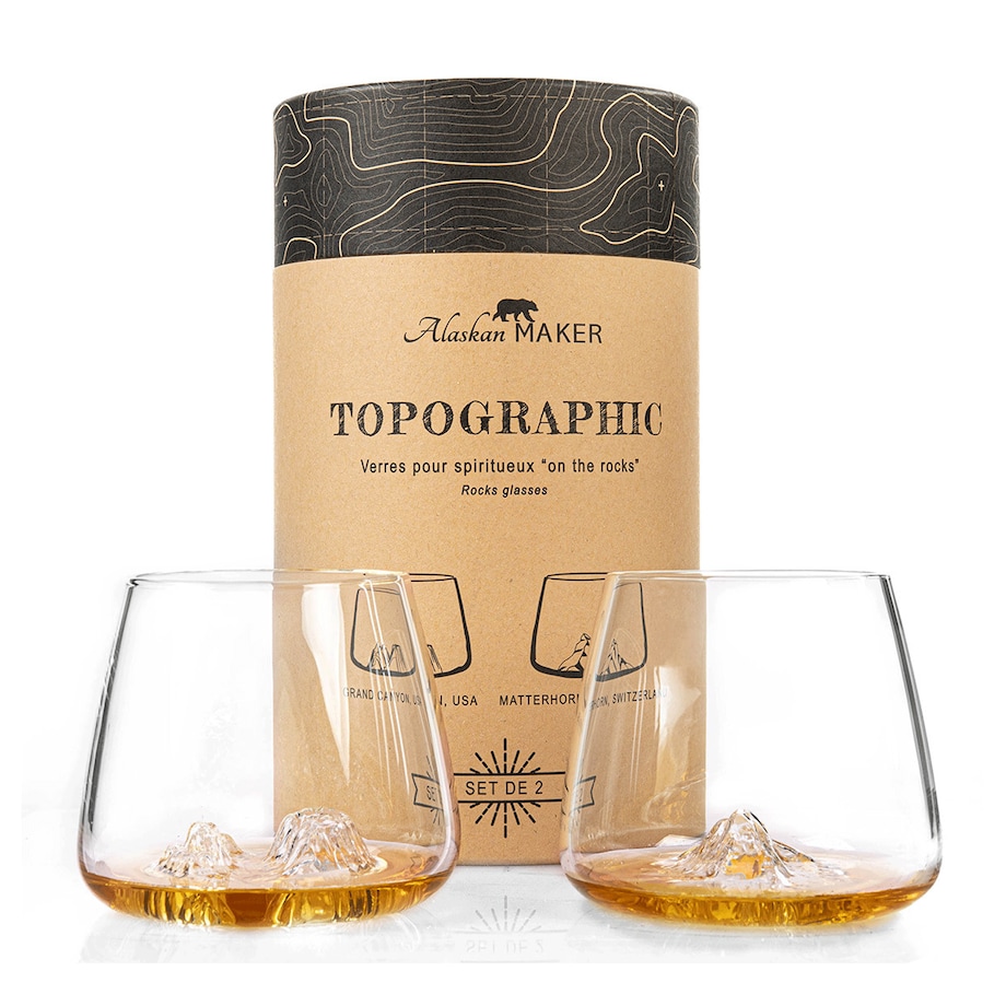 Zestaw 2 szklanek do whisky - Topographic - Canyon & Matterhorn