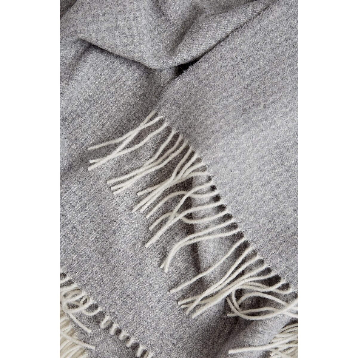 Koc z wełny merino z domieszką kaszmiru szary