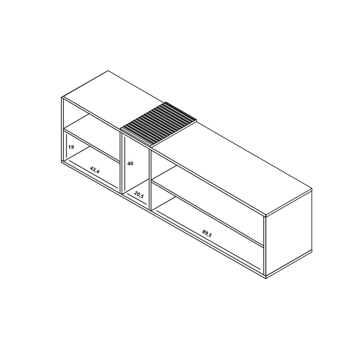 Wisząca Szafka RTV Komoda RTV Loft Grafit połysk 160 cm