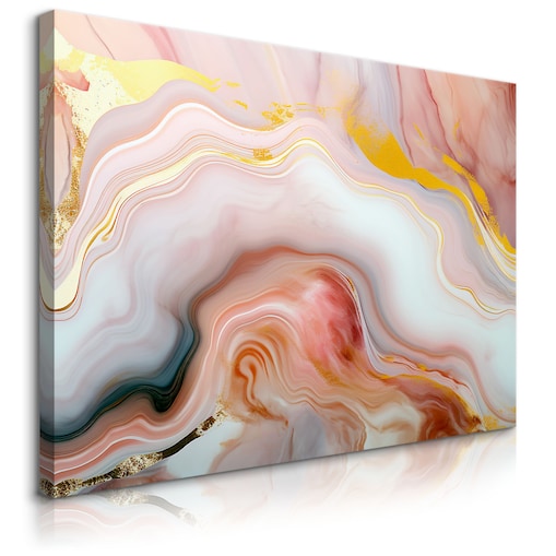 OBRAZ NA PŁÓTNIE PASTELOWY RÓŻOWY MARMUR ABSTRAKCJA STYL GLAMOUR 120x80cm