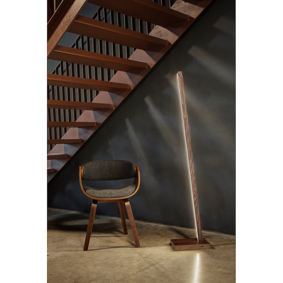 Drewniana Lampa Podłogowa BRITOP Lighting 1xLED 22W Drewno Bukowe Orzechowe FSC, Ściemniacz Dotykowy, 1 szt.