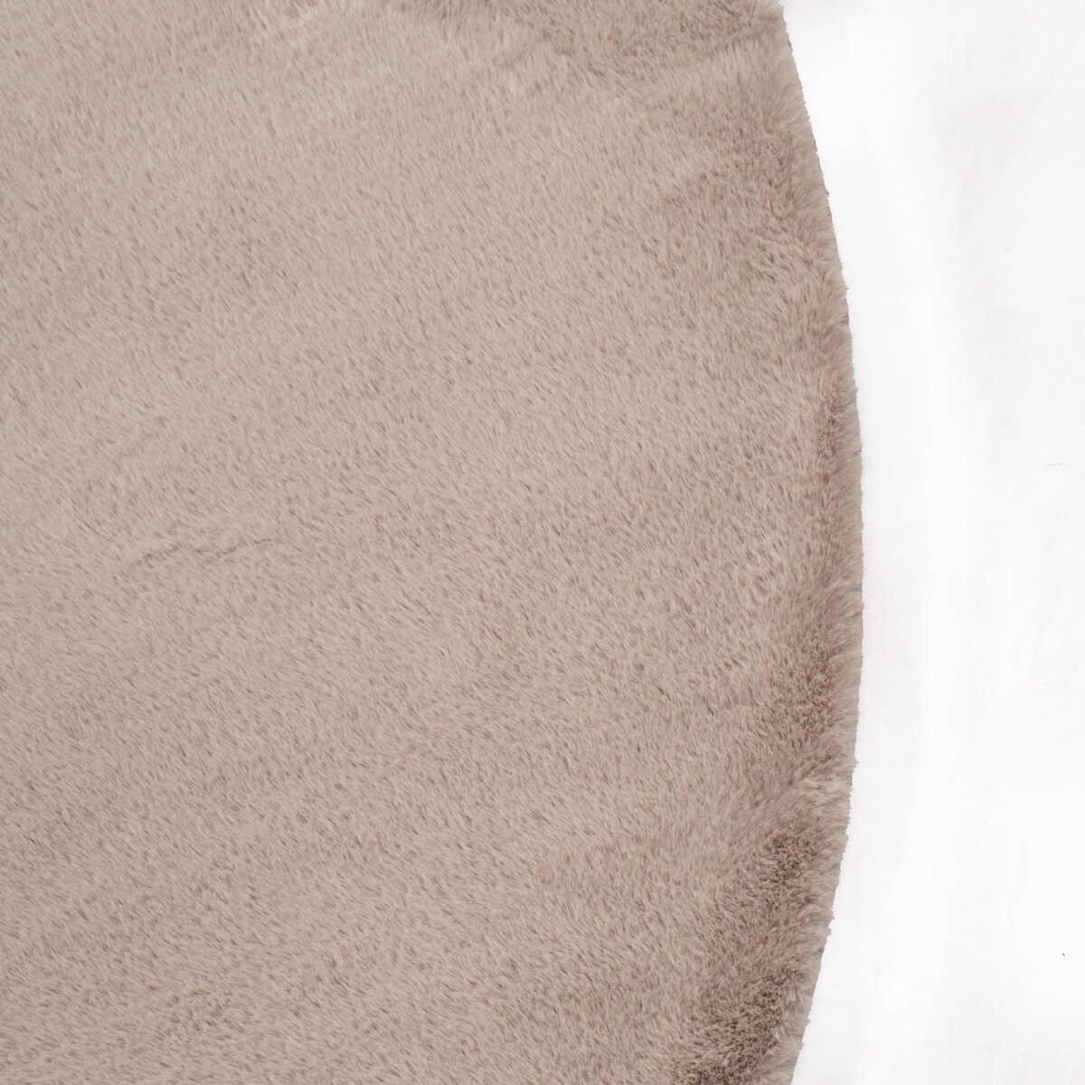 Dywan Rabbit okrągły Beż Futro Królika Topila 4000 futrzany 120x120