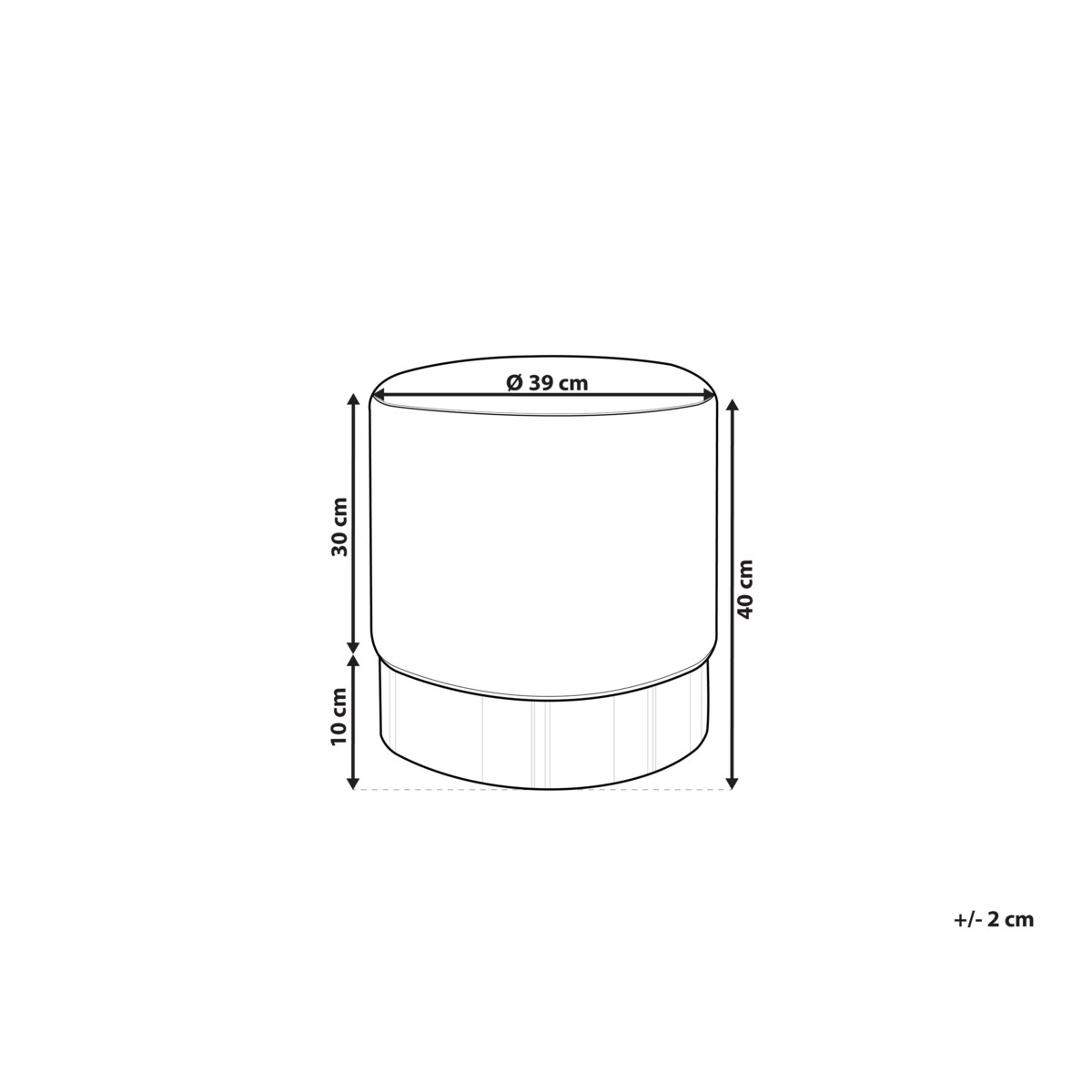 Puf welurowy ⌀ 39 cm zółty SOPHIA