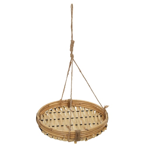 Donica wisząca z bambusa i rattanu, Ø 25,5 x 45 cm