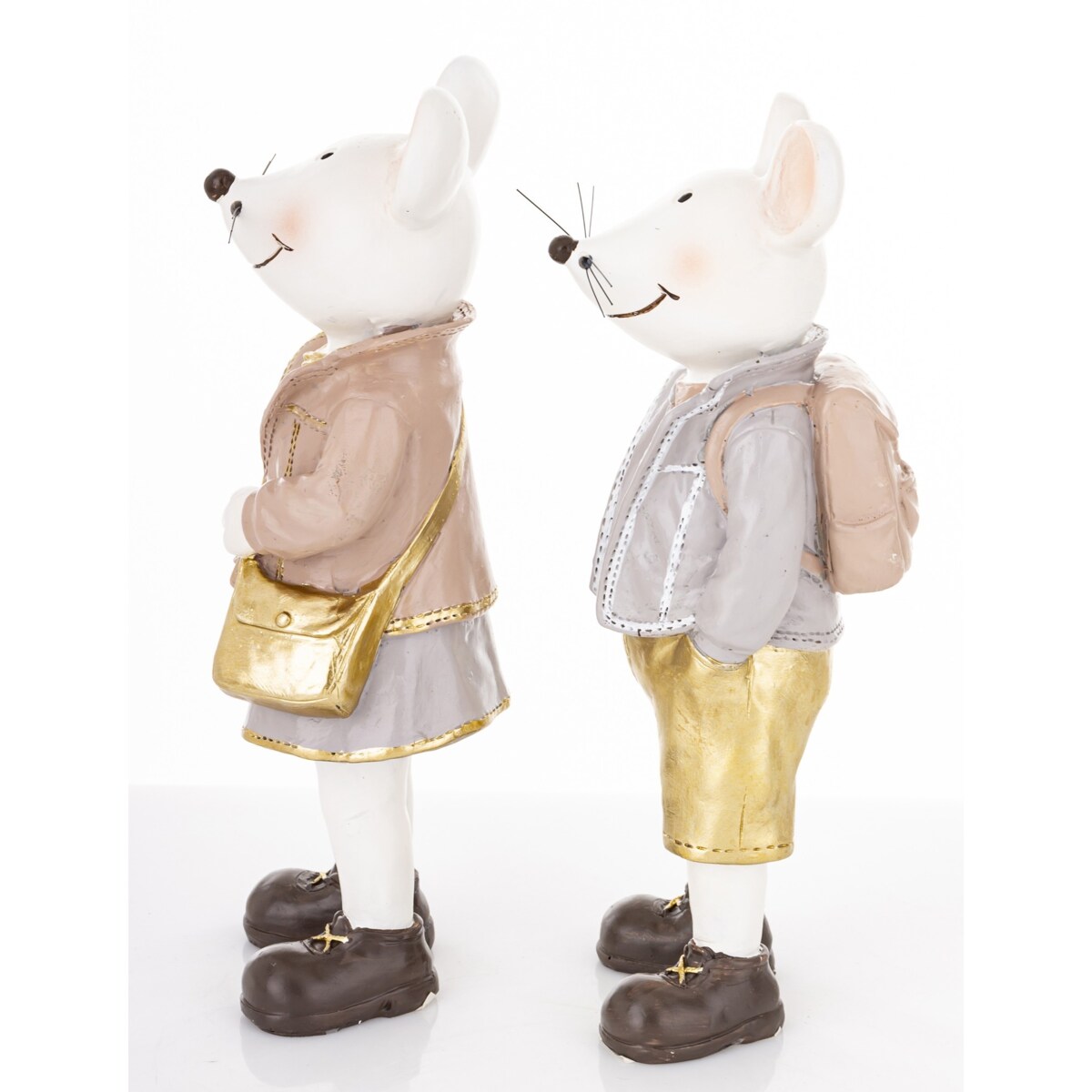 Dekoracja - para uśmiechniętych myszek 21x9x7 i 21x7x7 cm TOPI