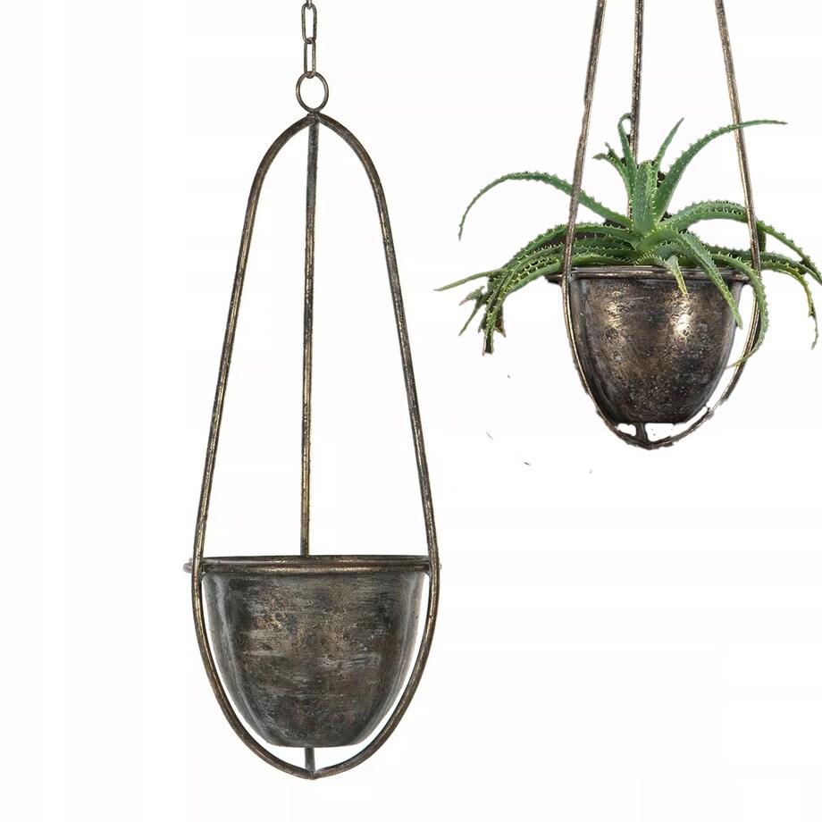 DONICA WISZĄCA kwietnik osłonka na balkon do salonu metalowy retro