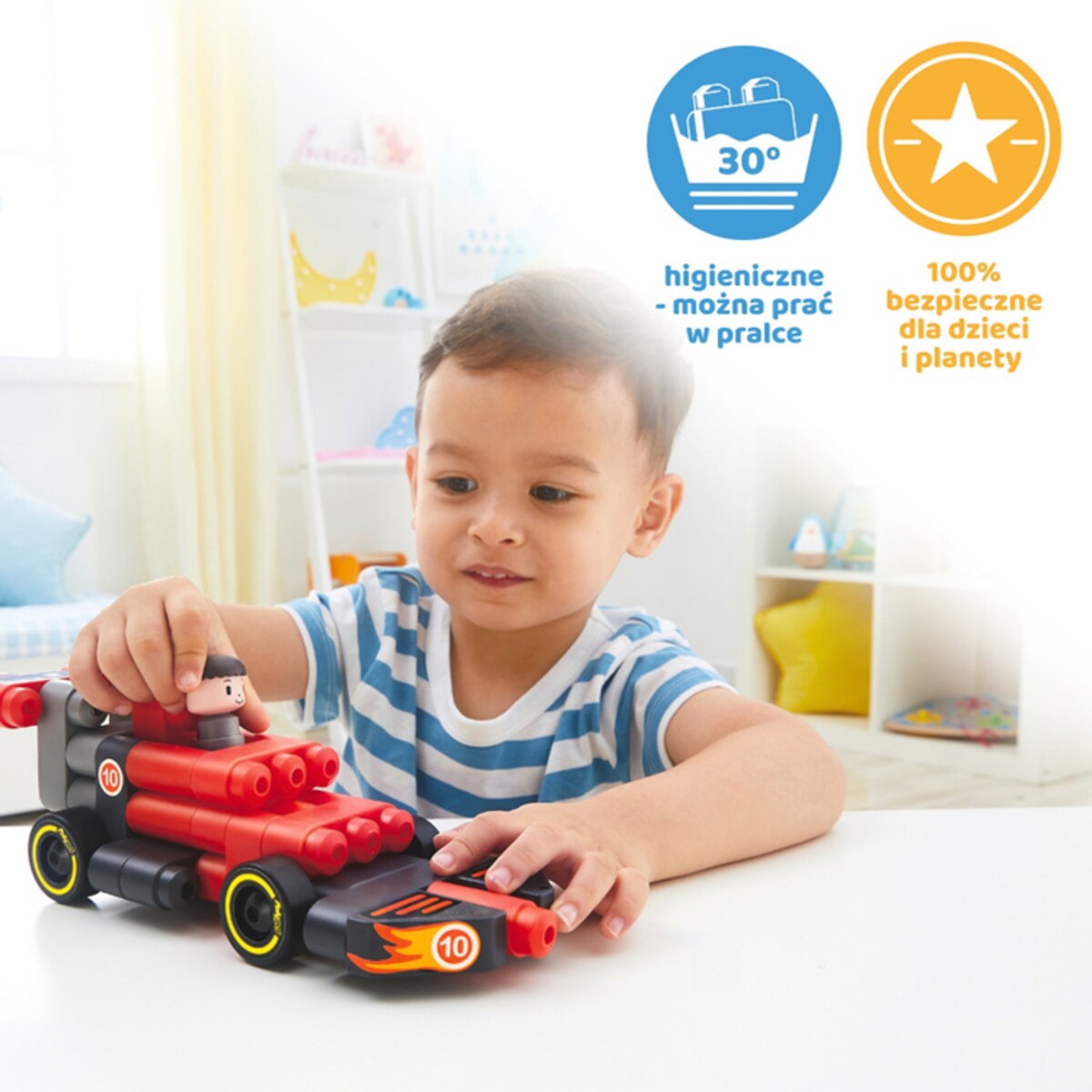 Miękkie Klocki Konstrukcyjne Samochód Wyścigowy 31 el. 2+ PolyM