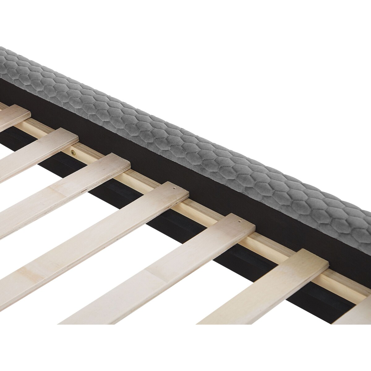 Łóżko welurowe 180 x 200 cm szare BAYONNE