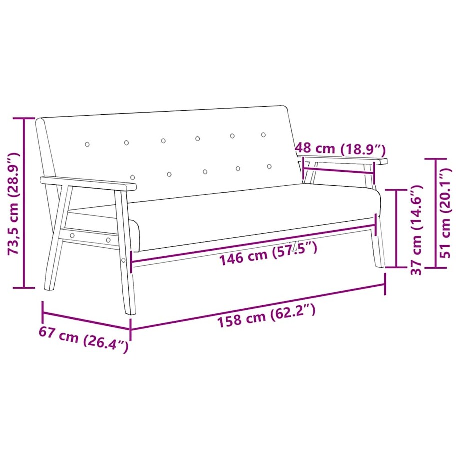 vidaXL 3-osobowa sofa, czarna, sztuczna skóra