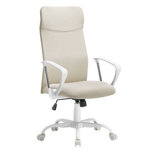 Ergonomiczne krzesło biurowe z wyściełanym siedziskiem, Beż capuccino