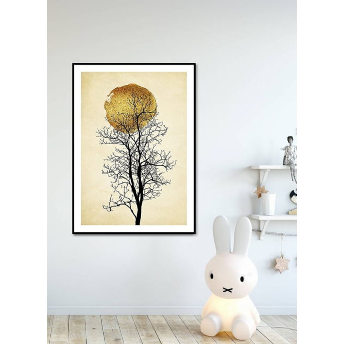 Poster Story, Plakat, Obraz - Sylwetka Czarnego Drzewa na Tle Słońca, wymiary 30 x 42 cm