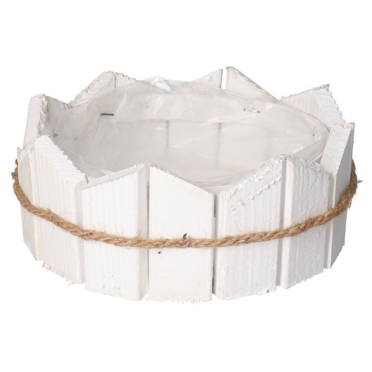 Doniczka Osłonka Drewniana Biała Doniczki Stroik