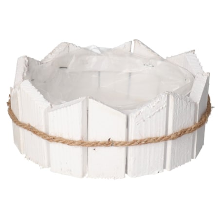 Doniczka Osłonka Drewniana Biała Doniczki Stroik