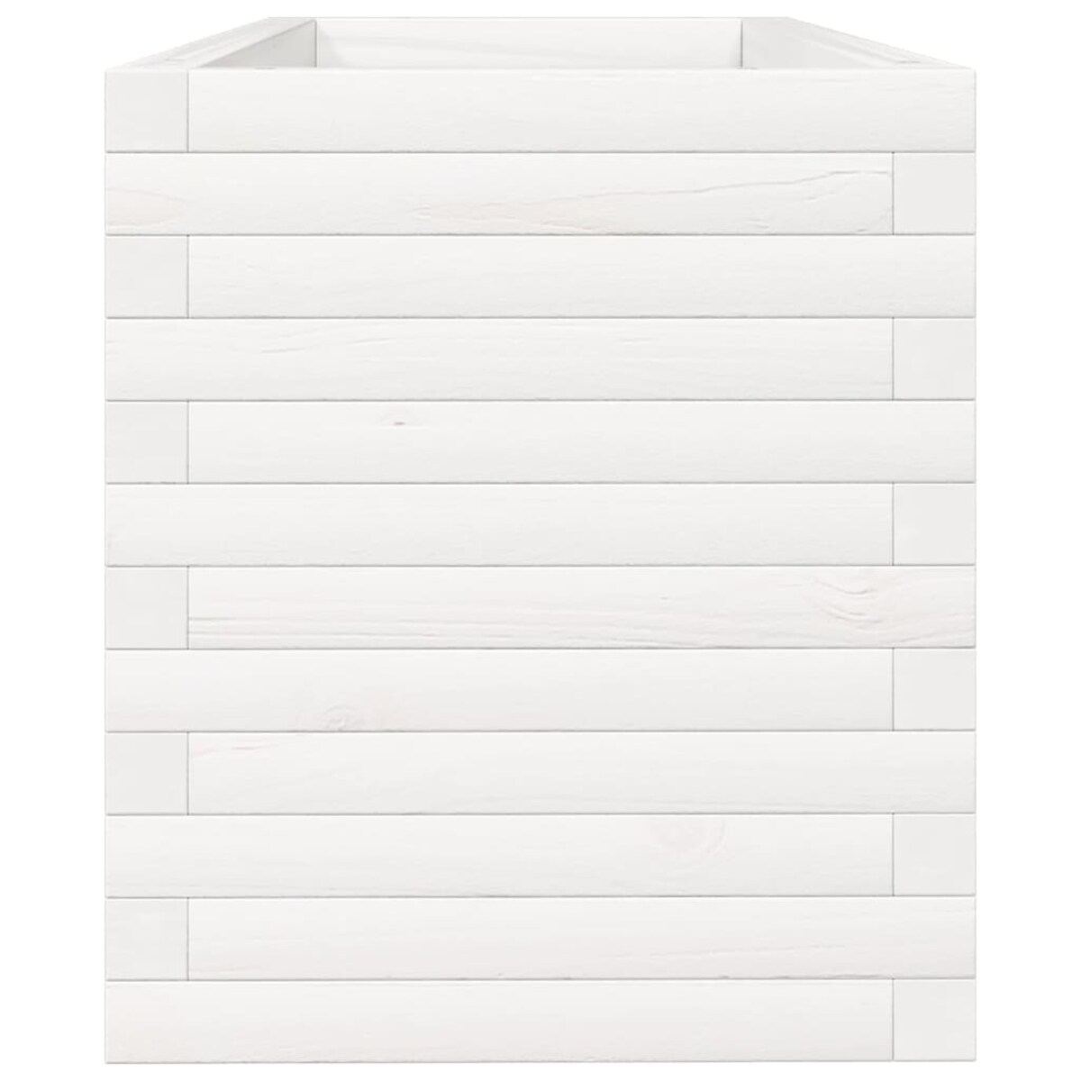 vidaXL Donica ogrodowa, biała, 110x40x45,5 cm, lite drewno sosnowe