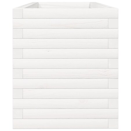 vidaXL Donica ogrodowa, biała, 110x40x45,5 cm, lite drewno sosnowe