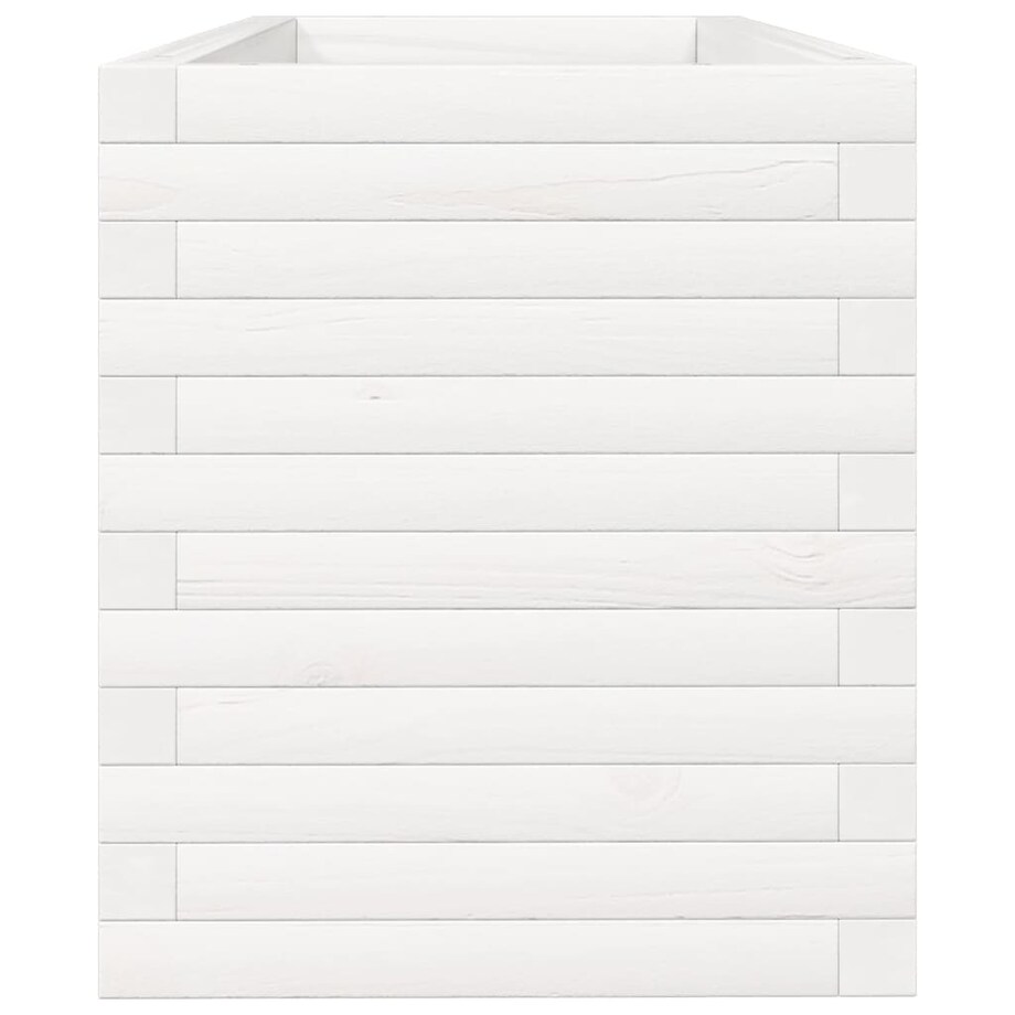 vidaXL Donica ogrodowa, biała, 110x40x45,5 cm, lite drewno sosnowe