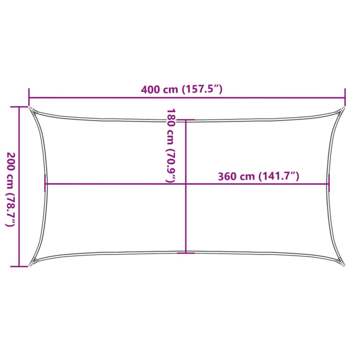 vidaXL Żagiel przeciwsłoneczny, 160 g/m², brązowy, 2x4 m, HDPE