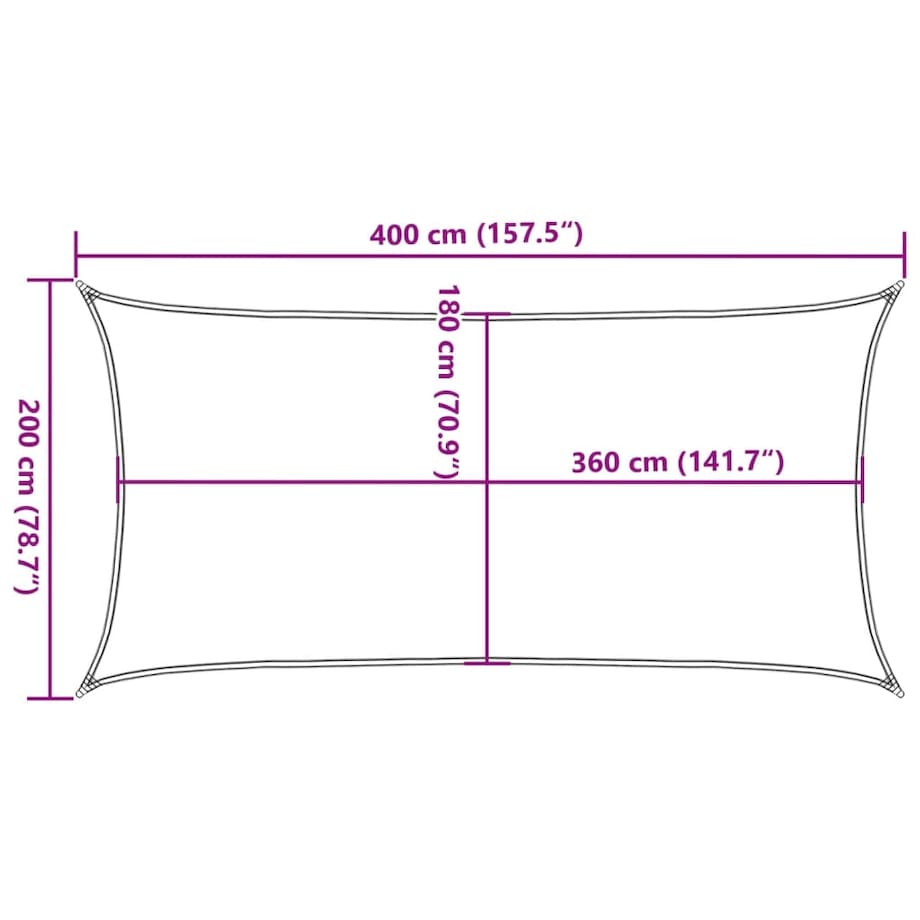 vidaXL Żagiel przeciwsłoneczny, 160 g/m², brązowy, 2x4 m, HDPE
