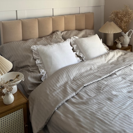 Pościel hotelowa adamaszkowa 160x200 beżowa hotelowa PREMIUM