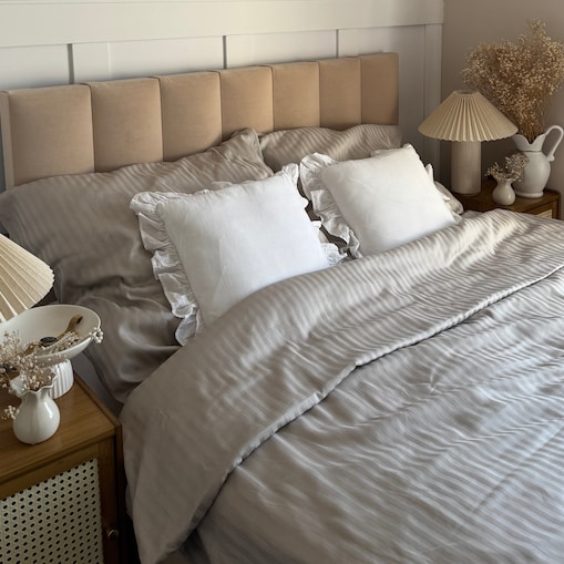 Pościel hotelowa adamaszkowa 160x200 beżowa hotelowa PREMIUM