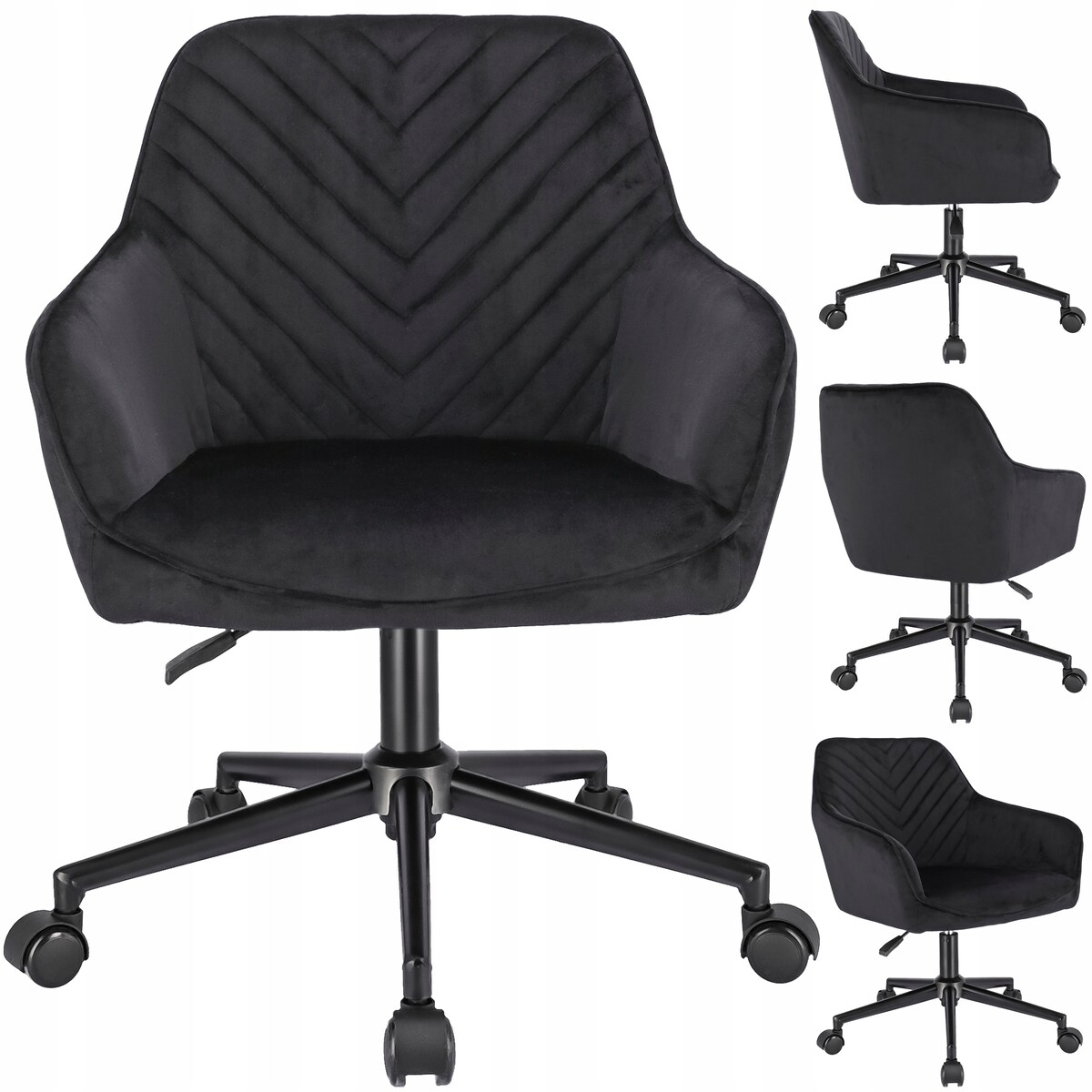 Fotel NAPOLI czarny na czarnej stopie