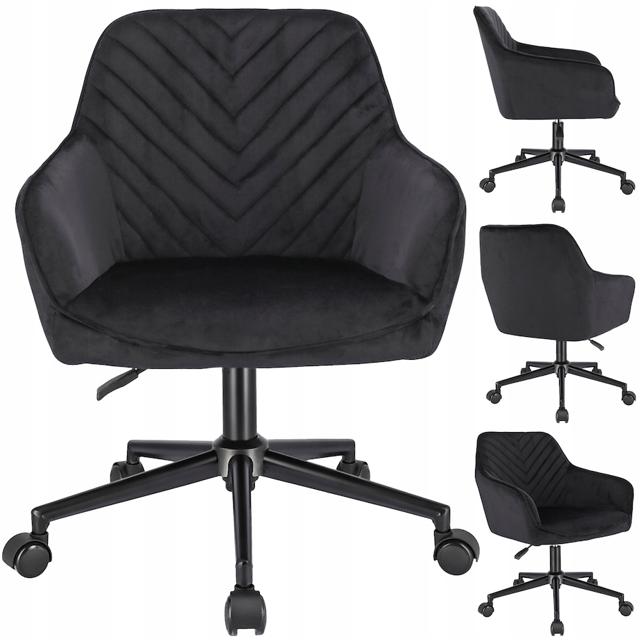 Fotel NAPOLI czarny na czarnej stopie