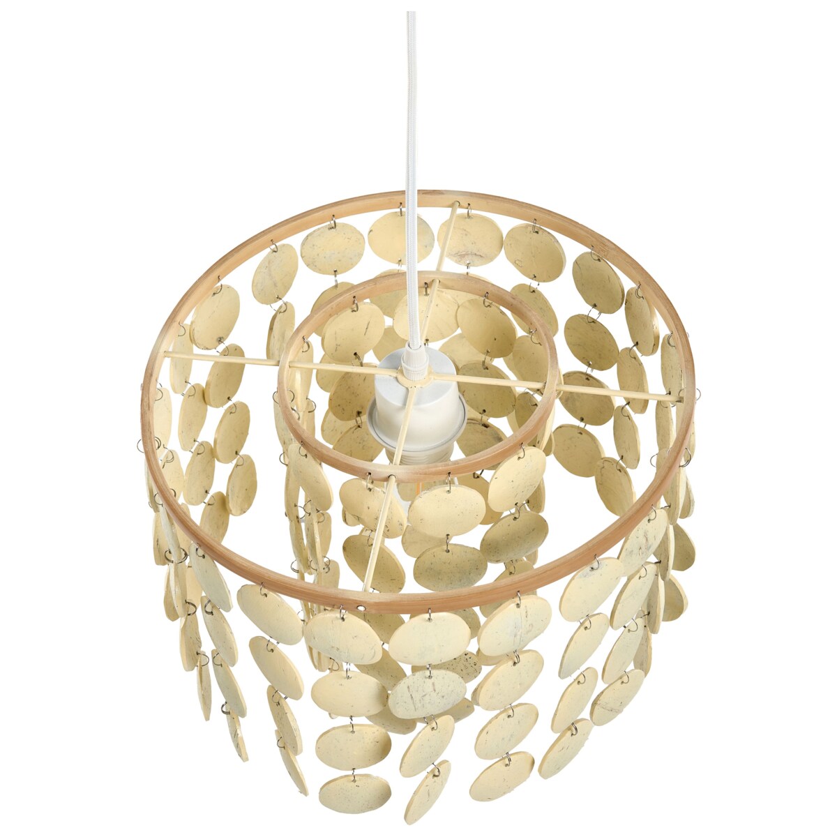 Żyrandol PARANGI Skorupa kokosa Jasnobeżowy