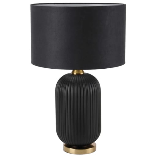 Stołowa lampa Tamiza LP-1515/1T big abażurowa czarna złota