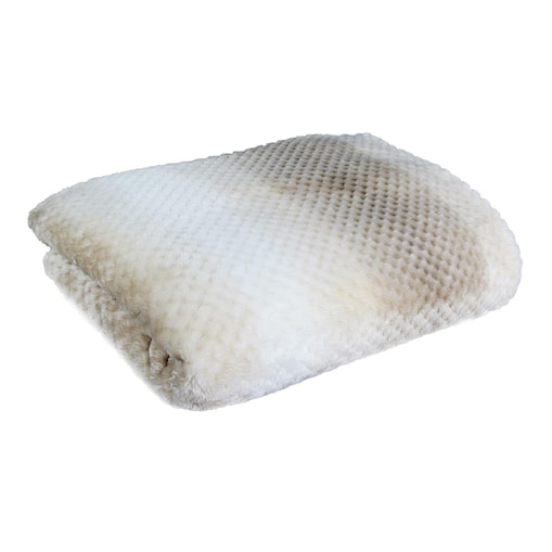 Koc Honey beżowy ciepły i miękki polarowy na łóżko lub kanapę 150x220 cm Intesi