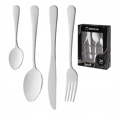 Zestaw sztućców LONDON 24 elementy SZTUĆCE widelec nóż łyżka 6 osób