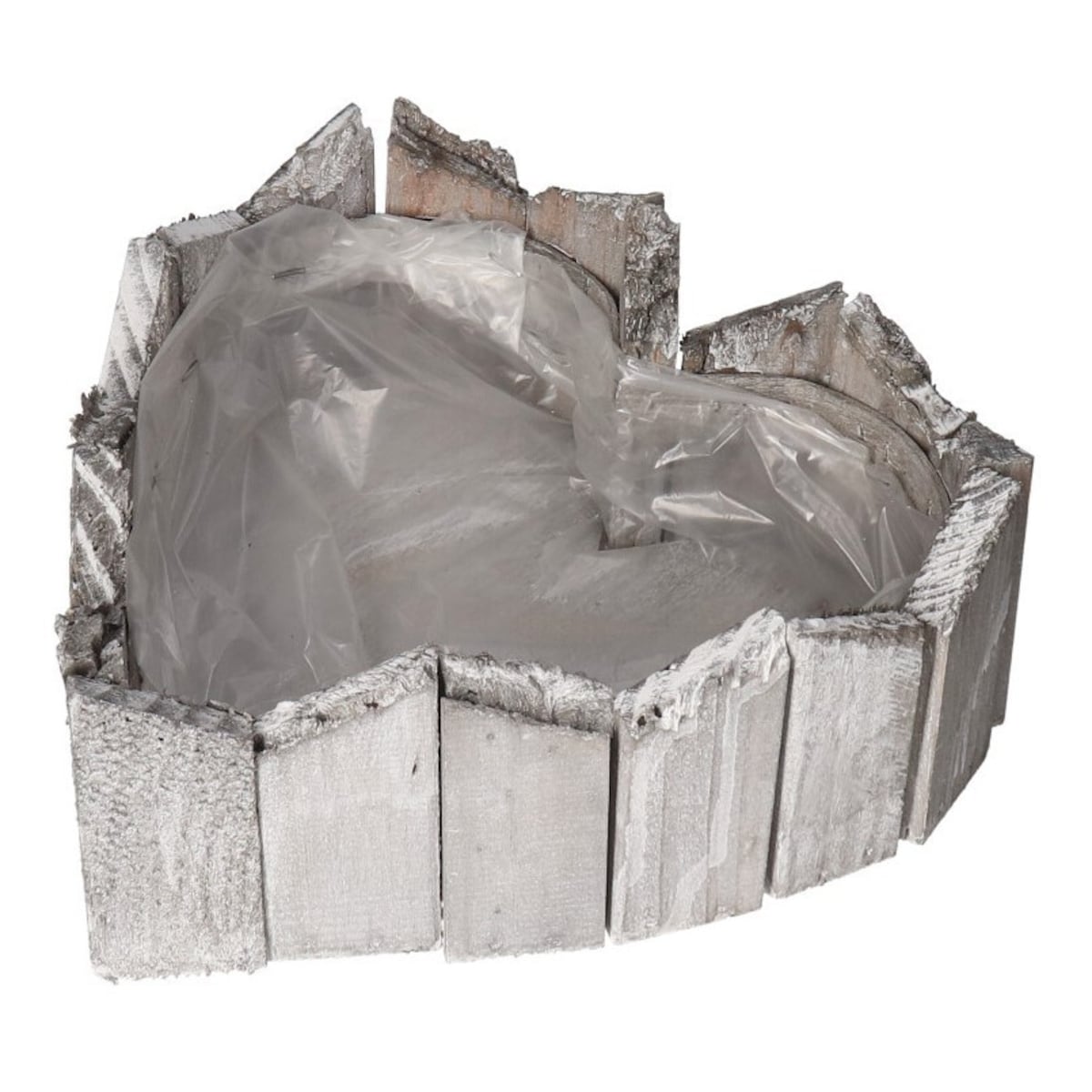 Doniczka Osłonka Drewniana Serce Szara Doniczki