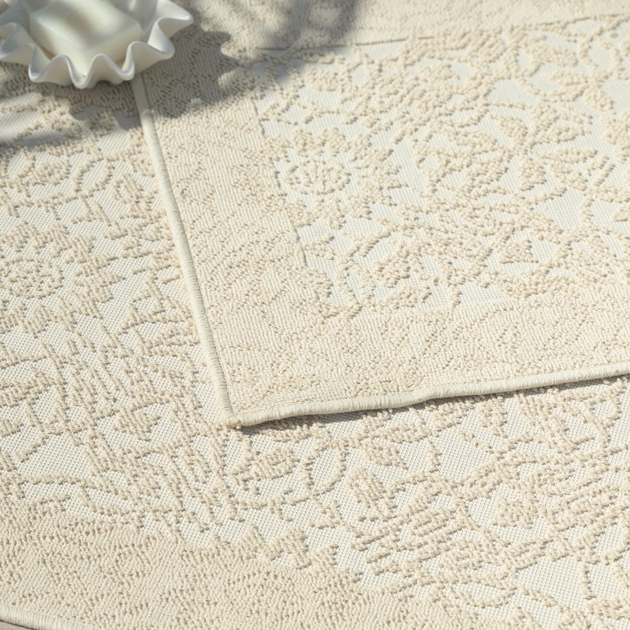 Dywanik łazienkowy Lino 50x80 cm bawełniany ornament beżowy szt