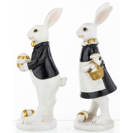 Dekoracja z ceramiki 13,5x9,5x9,5 cm JAJO - II small z królikiem