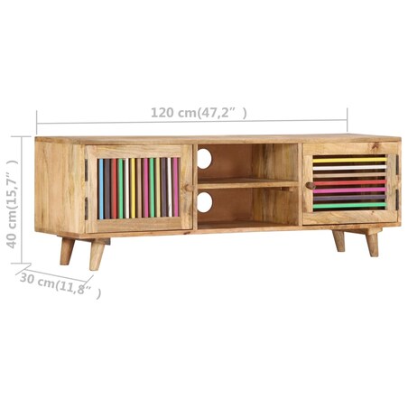 vidaXL Szafka pod TV, 120x30x40 cm, lite drewno mango
