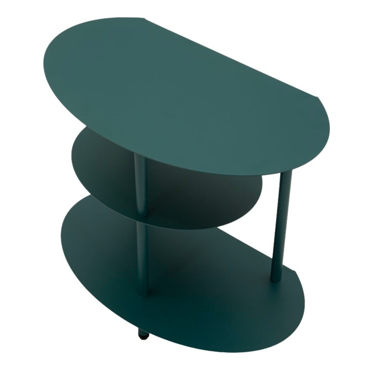 Stolik nocny SATURN, metalowy, morski, 49,5x27,5x49,5 cm