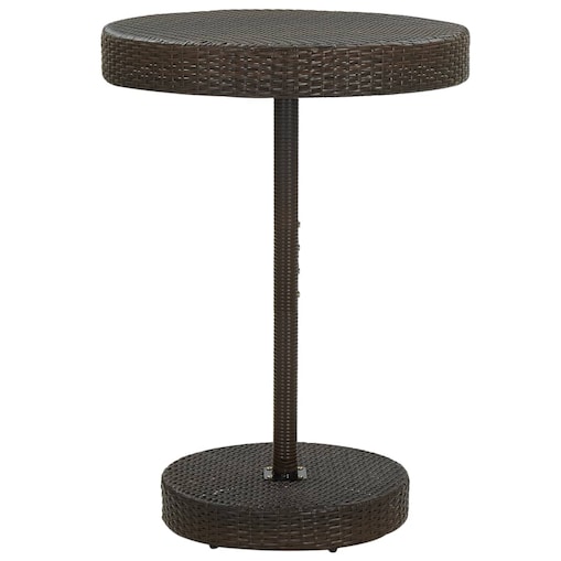 vidaXL Stolik ogrodowy, brązowy, 75,5 x 106 cm, polirattan