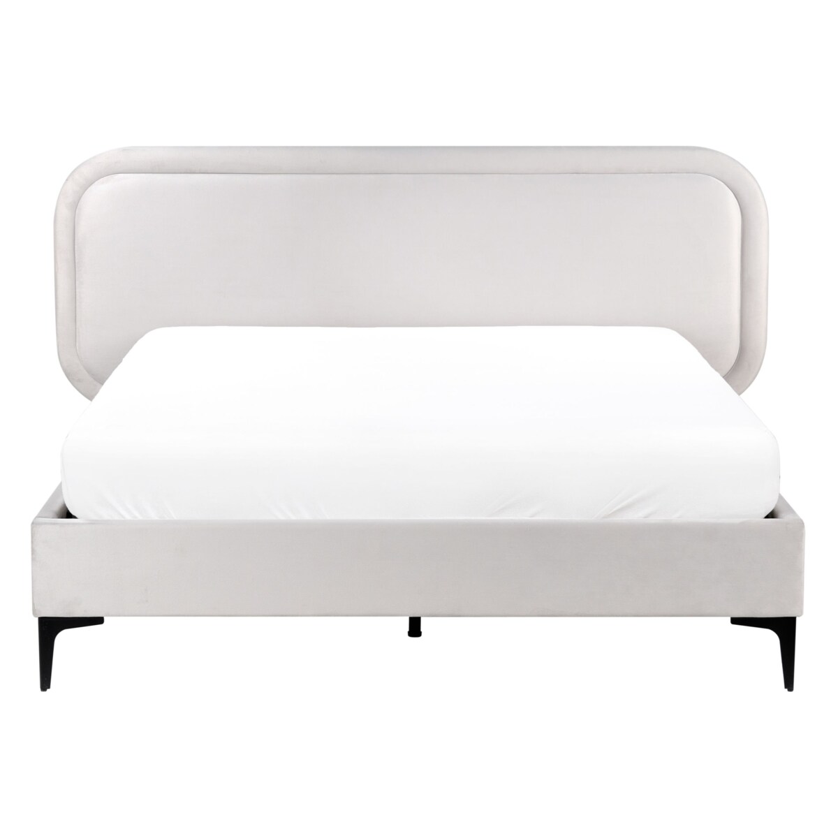 Łóżko Welur SUZETTE 140 x 200 cm Jasnoszary