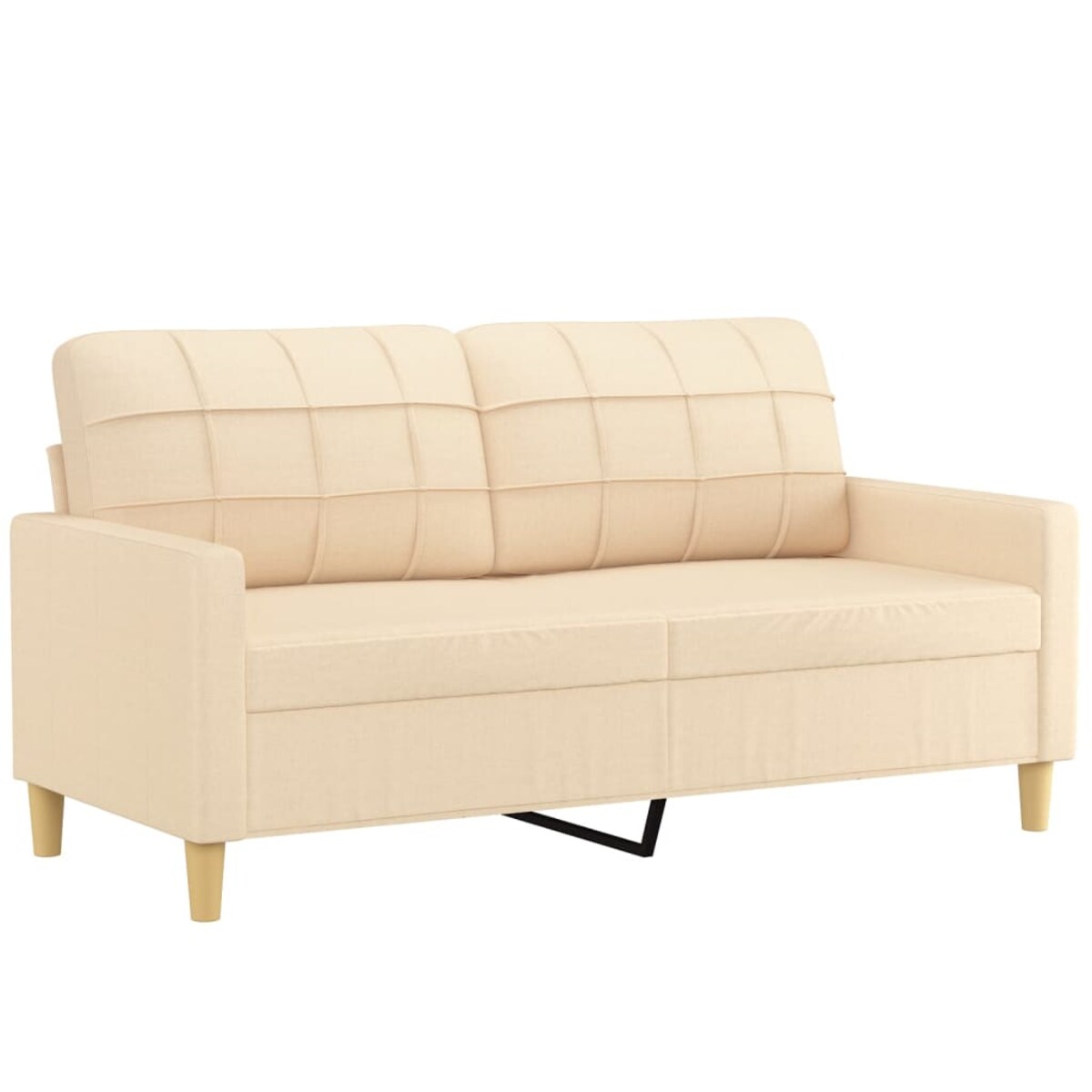 vidaXL 2-osobowa sofa, kremowa, 140 cm, tapicerowana tkaniną