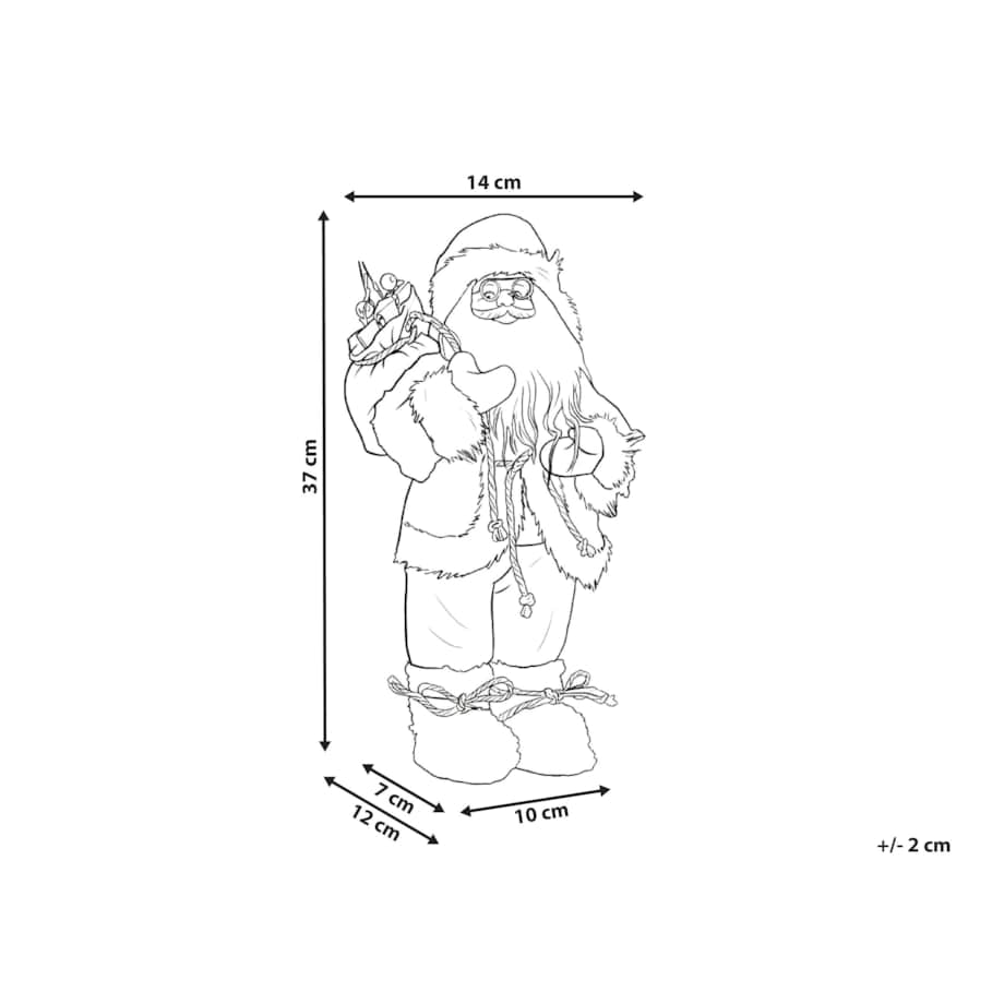 Dekoracja świąteczna SVARTEVATNET Mikołaj 37 cm Brązowy/ biały